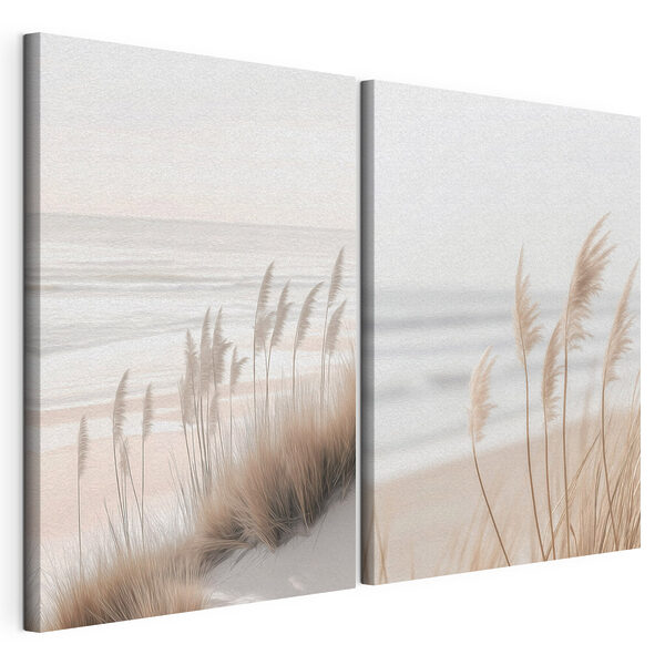 Impression sur toile modulaire De douces vagues caressent les rivages sablonneux