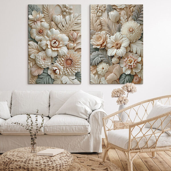 Collage of flowers and leaves Collage of flowers and leaves