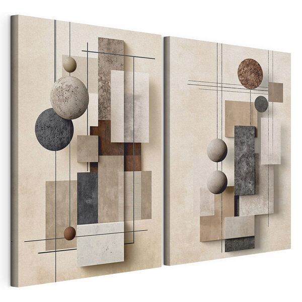 Collage artistique composé de formes et de couleurs variées Impression sur toile modulaire Collage artistique composé de formes et de couleurs variées