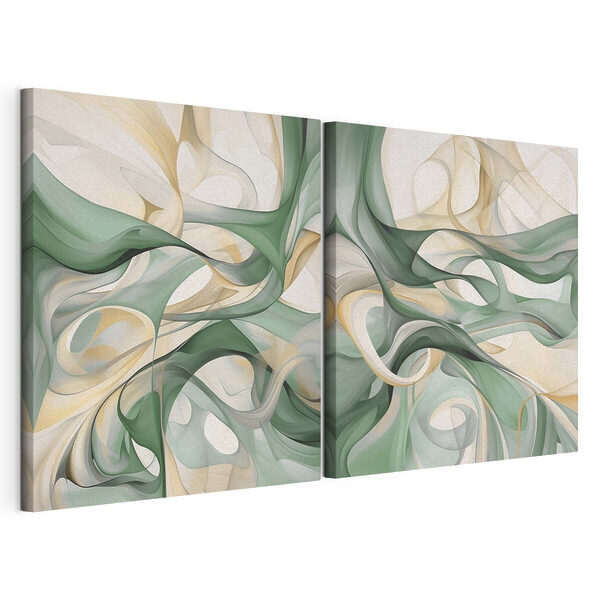 Impression sur toile modulaire Des formes fluides aux couleurs douces