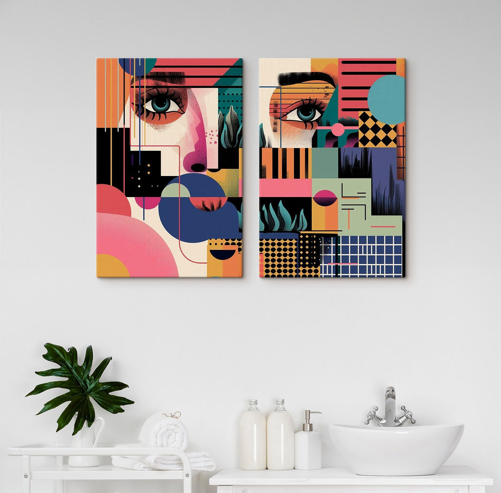 Colorful art of a woman's face Colorful art of a woman's face