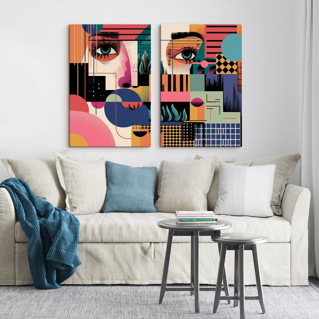 Colorful art of a woman's face Colorful art of a woman's face