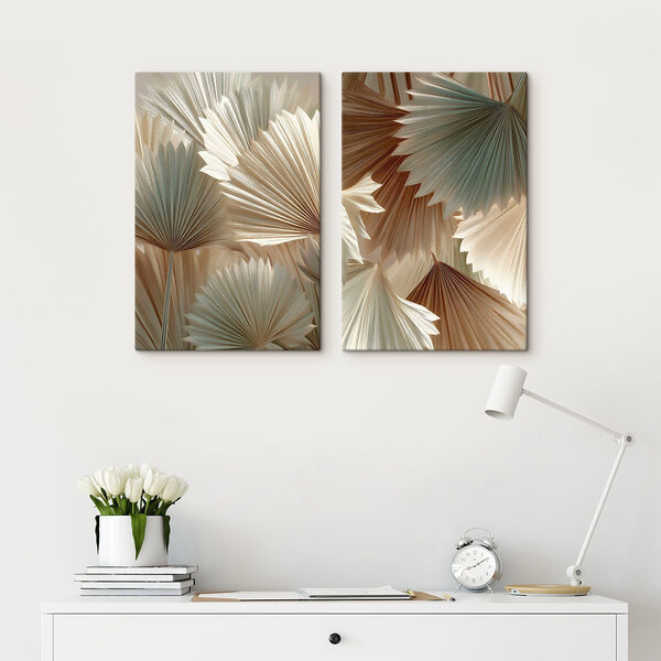 Collage of fan shaped leaves Collage of fan shaped leaves