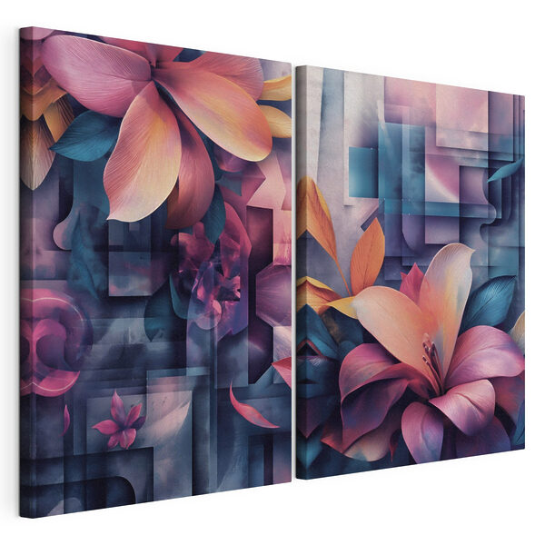 Collage de fleurs Impression sur toile modulaire Collage de fleurs