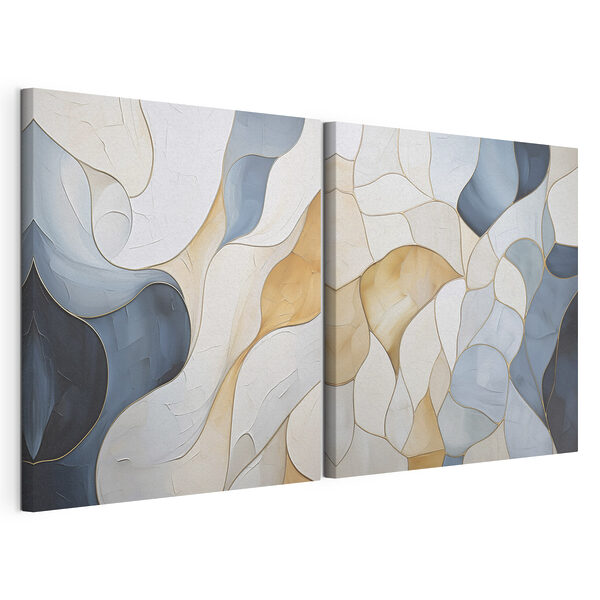 Impression sur toile modulaire Des formes fluides aux couleurs douces