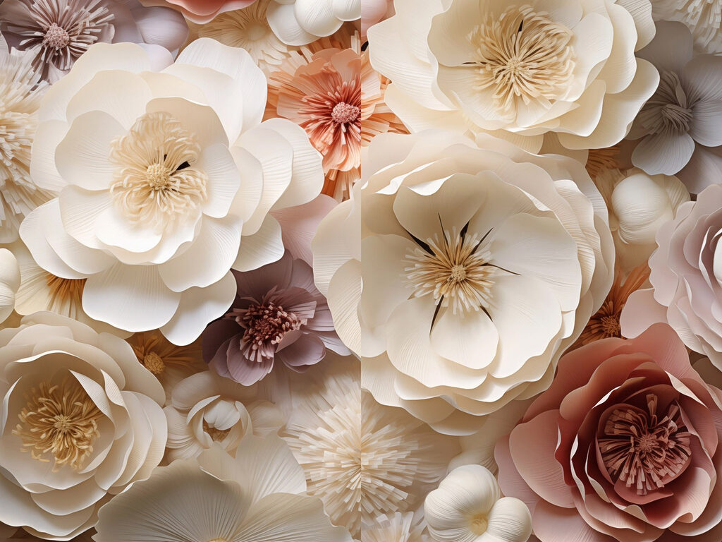 Collage of paper flowers Collage of paper flowers