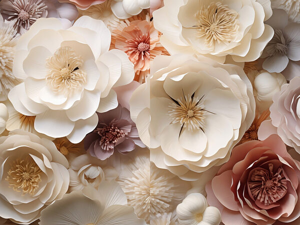 Collage of paper flowers Collage of paper flowers