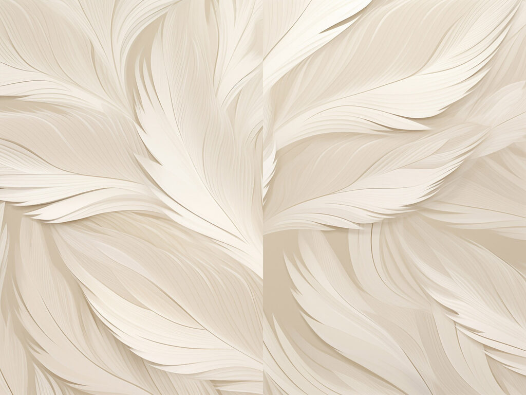 White feather pattern on a white surface White feather pattern on a white surface