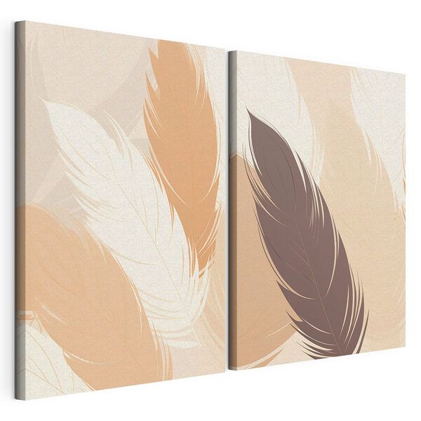 Impression sur toile modulaire Les teintes douces de plumes élégantes