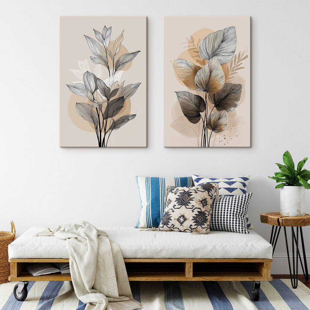 - Elegant botanical line art design - Elegant botanical line art design