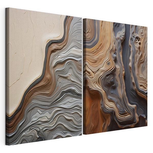 Impression sur toile modulaire - Des lignes fluides dans des couleurs harmonieuses