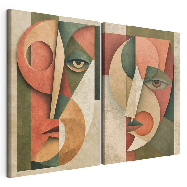 Impression sur toile modulaire Impression sur toile modulaire Deux visages de couleurs différentes (UGS : m30545)