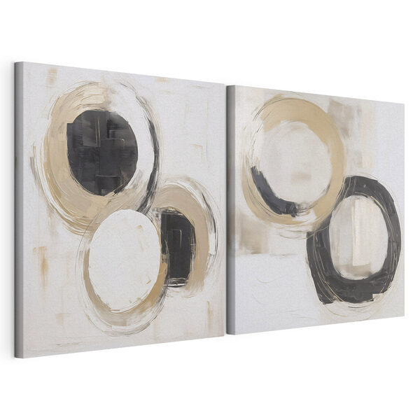 Peinture de cercles et de cercles Impression sur toile modulaire Peinture de cercles et de cercles