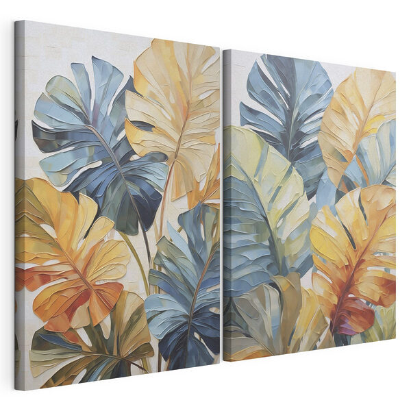 Impression sur toile modulaire Impression sur toile modulaire Des feuilles aux couleurs chaudes et éclatantes (UGS : m30624)