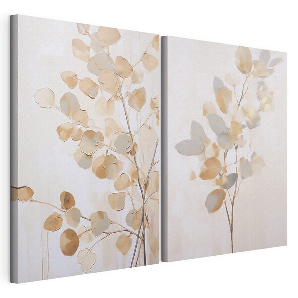 Peinture représentant un arbre avec des feuilles Impression sur toile modulaire Peinture représentant un arbre avec des feuilles