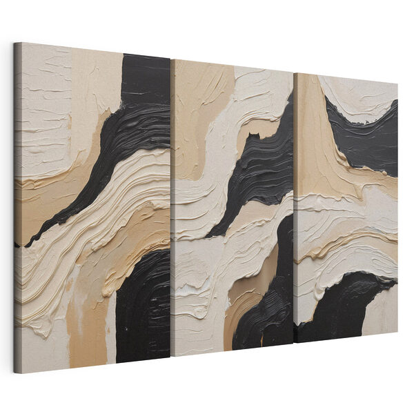Impression sur toile modulaire Lignes abstraites dans des tons neutres