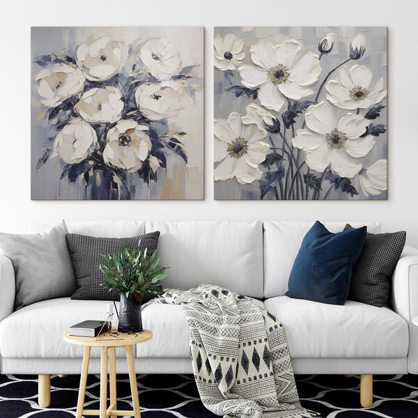 Painting of flowers on canvas Painting of flowers on canvas