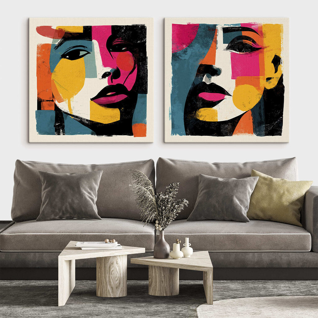 Couple of posters of women's faces Couple of posters of women's faces