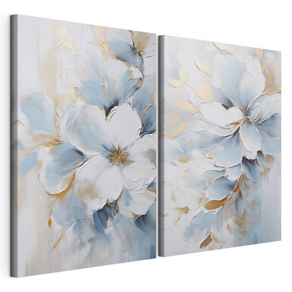 Des fleurs délicates aux teintes douces Impression sur toile modulaire Des fleurs délicates aux teintes douces