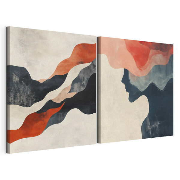 Impression sur toile modulaire Deux images du visage d'une femme