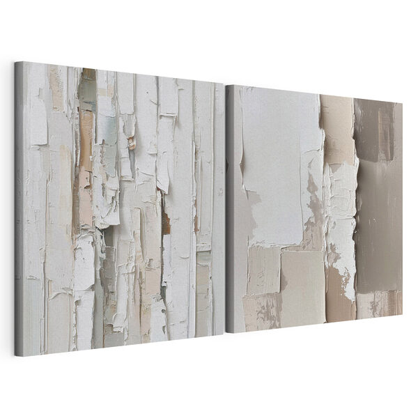 Impression sur toile modulaire Couches abstraites aux teintes douces