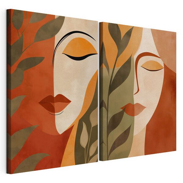 Collage représentant le visage d'une femme Impression sur toile modulaire Collage représentant le visage d'une femme