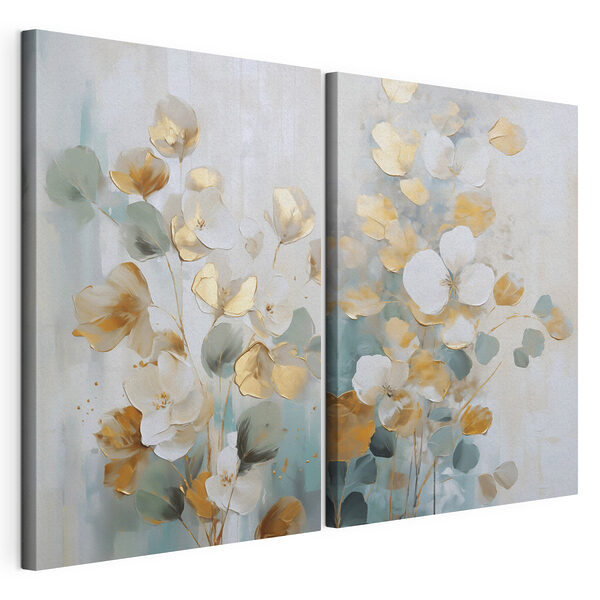 - Une composition florale élégante aux teintes douces Impression sur toile modulaire - Une composition florale élégante aux teintes douces