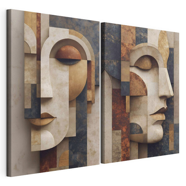 Impression sur toile modulaire Collage représentant un visage