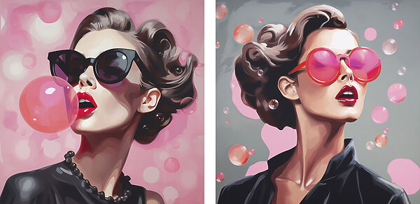 Collage of a woman wearing sunglasses Collage of a woman wearing sunglasses