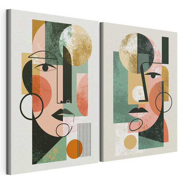 Impression sur toile modulaire Quelques images du visage d'une femme