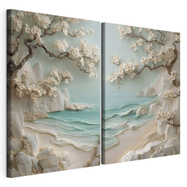 Impression sur toile modulaire Peinture représentant une plage et un arbre (UGS : m30542) Impression sur toile modulaire Impression sur toile modulaire Peinture représentant une plage et un arbre (UGS : m30542)