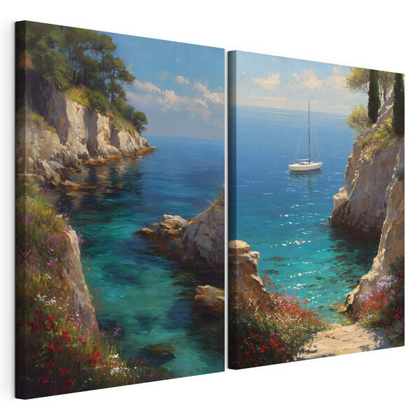 Tableau représentant un voilier en mer Impression sur toile modulaire Tableau représentant un voilier en mer