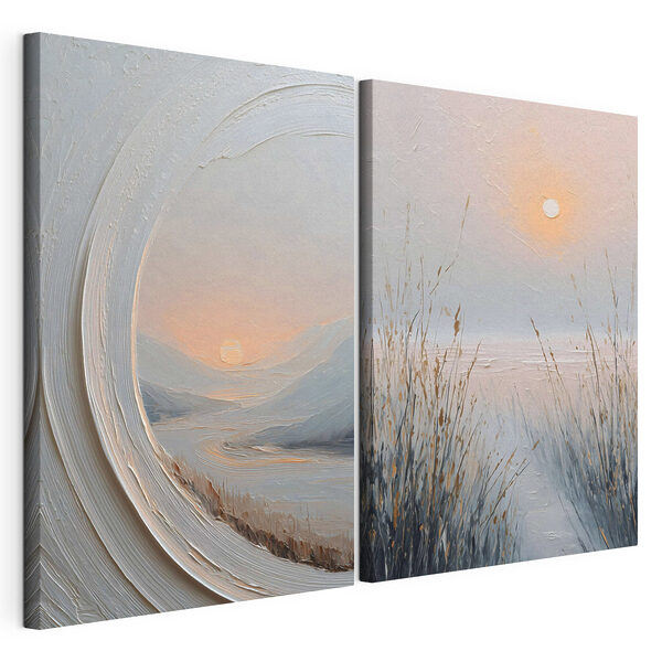 Impression sur toile modulaire Peinture représentant un paysage