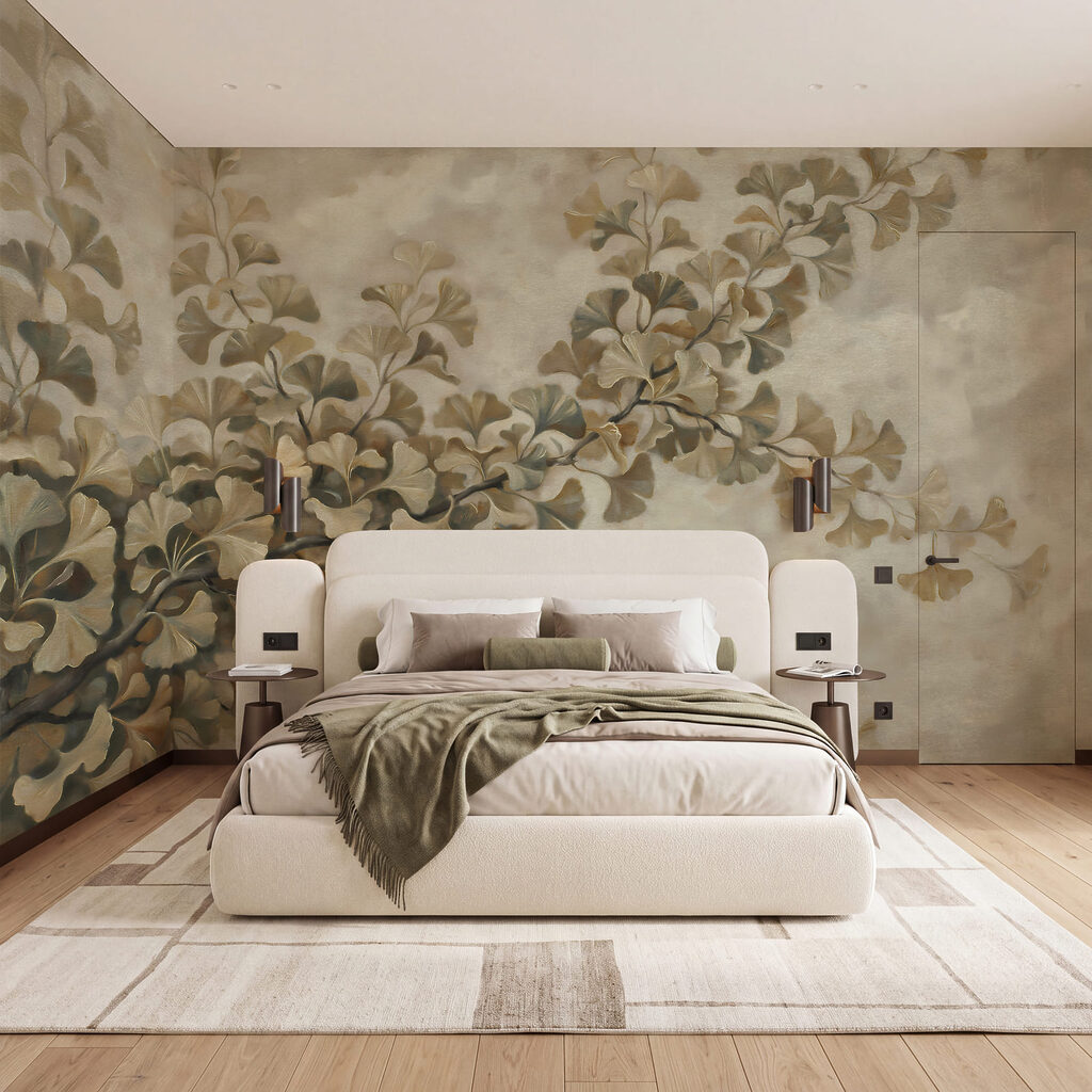 Peinture représentant une branche avec des feuilles Peinture représentant une branche avec des feuilles