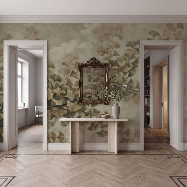 Peinture représentant une branche avec des feuilles Peinture représentant une branche avec des feuilles