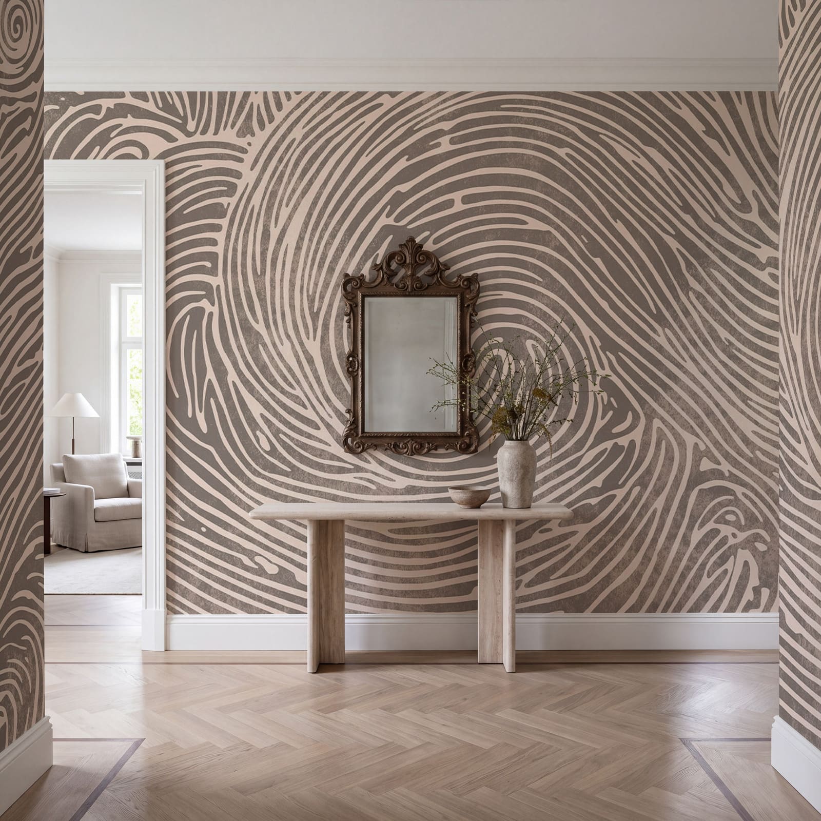 Des volutes complexes dessinent des motifs fluides Des volutes complexes dessinent des motifs fluides