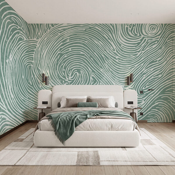 Des lignes fluides dans des tons turquoise apaisants Des lignes fluides dans des tons turquoise apaisants