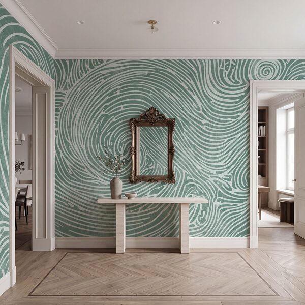 Des lignes fluides dans des tons turquoise apaisants Des lignes fluides dans des tons turquoise apaisants