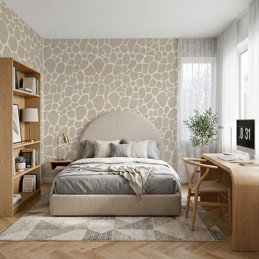 Motif composé de pierres blanches et fauves Motif composé de pierres blanches et fauves