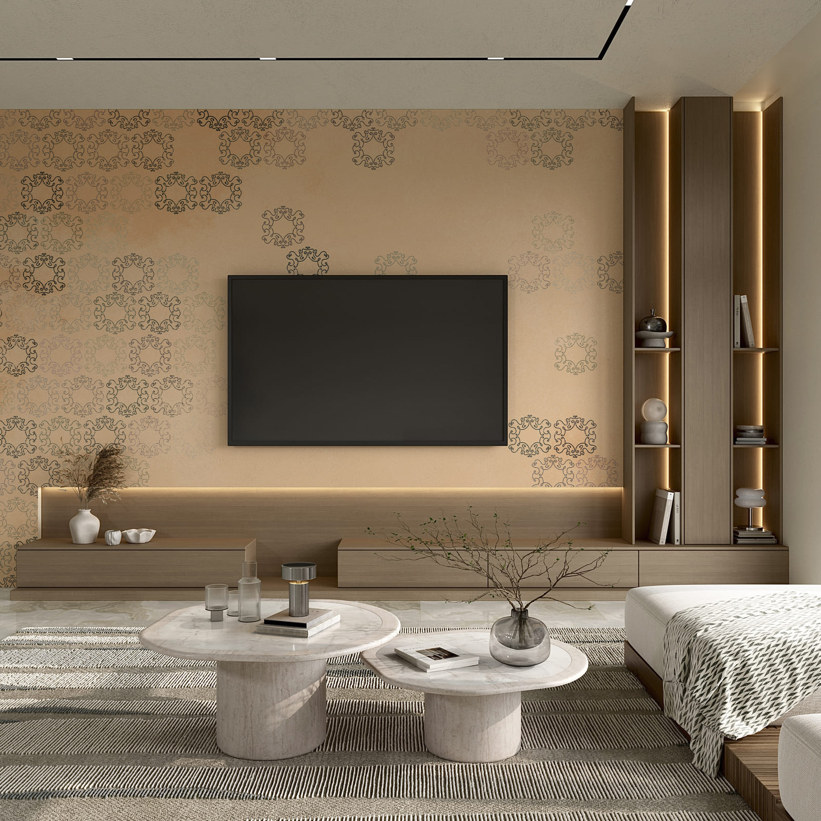 Motif de fleurs noires et blanches