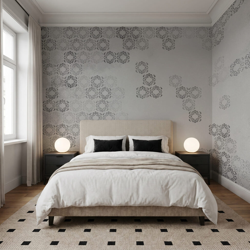 Fond blanc avec un motif en noir et blanc Fond blanc avec un motif en noir et blanc