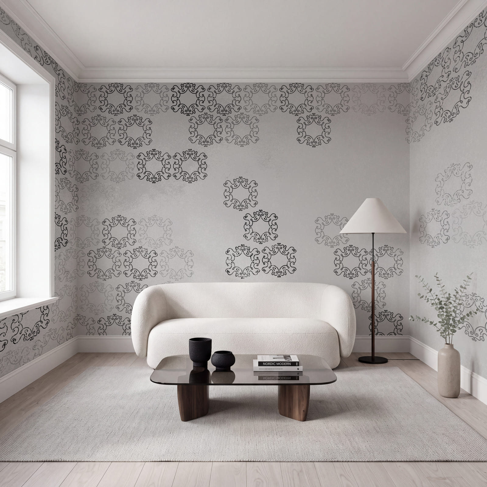 Fond blanc avec un motif en noir et blanc Fond blanc avec un motif en noir et blanc