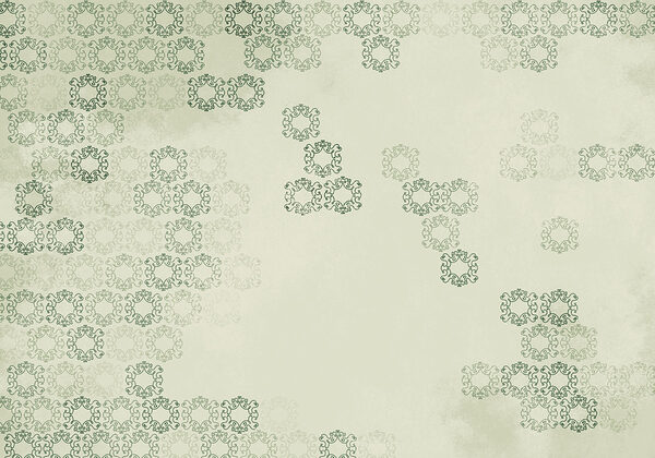 White background with black and green design