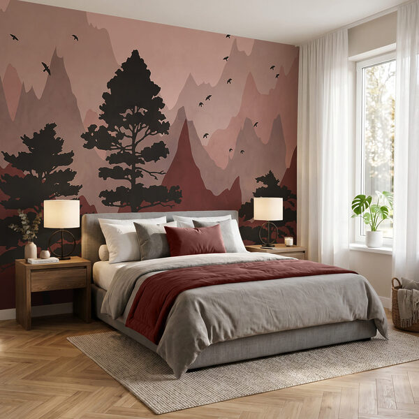 Peinture représentant des montagnes et des arbres Peinture représentant des montagnes et des arbres