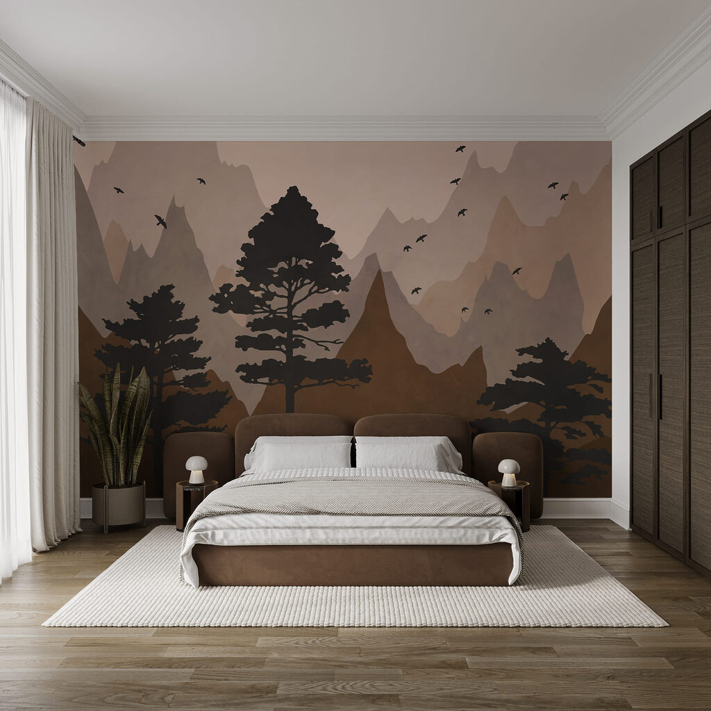 Peinture représentant des montagnes et des arbres Peinture représentant des montagnes et des arbres