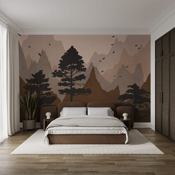 Peinture représentant des montagnes et des arbres Peinture représentant des montagnes et des arbres
