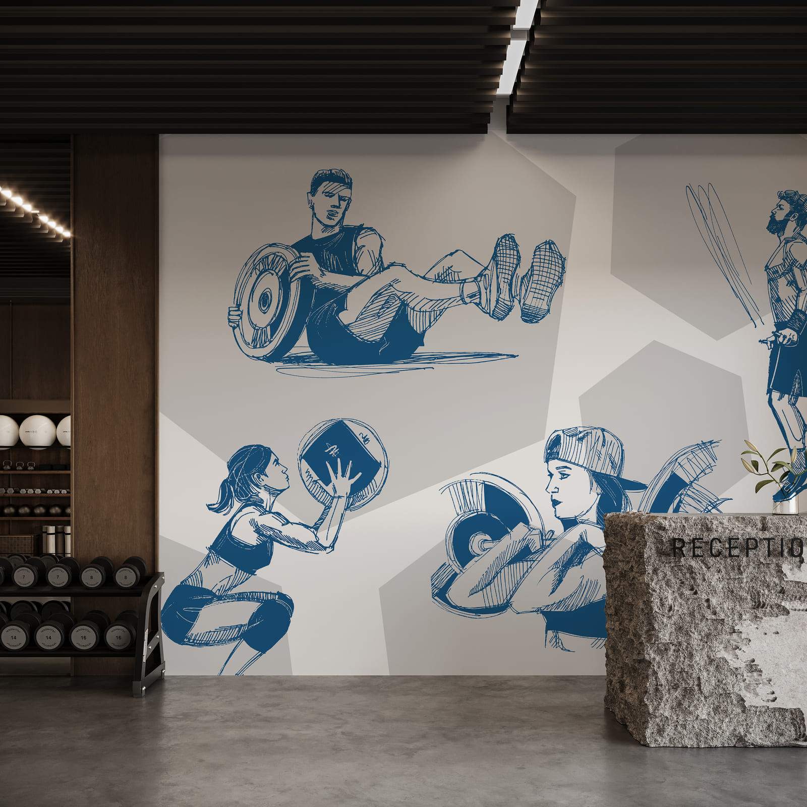 Collage d'images représentant un homme et une femme en train de faire des squats