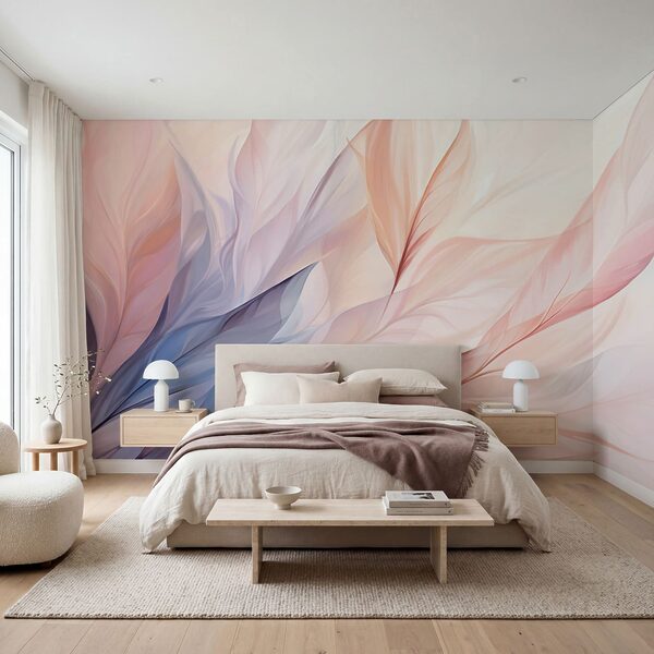 Des feuilles souples et ondulantes aux couleurs pastel