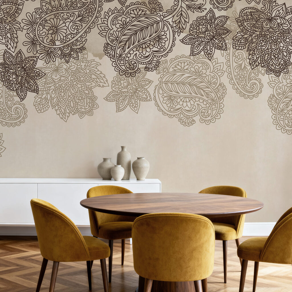 Bordure de motifs paisley et de fleurs