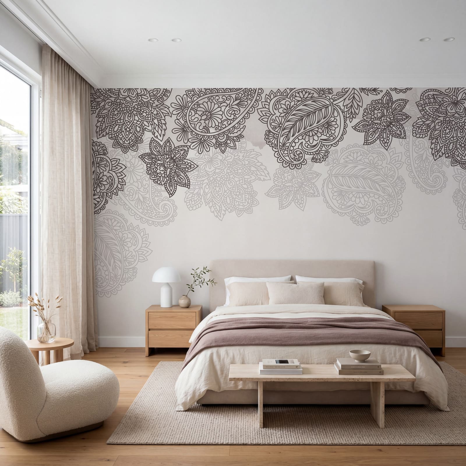 Bordure de motifs paisley et de fleurs Bordure de motifs paisley et de fleurs